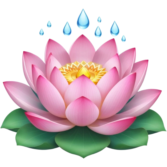 water pink lotus circle leaf emoji
