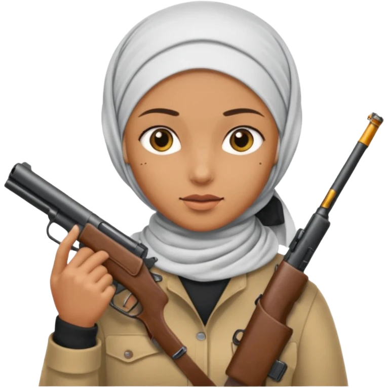 Muslim terrorist shooting a gun emoji