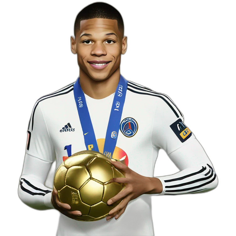 Mbappé avec un ballon d’or emoji