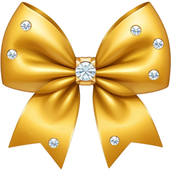 A diamonted cheer bow in gold emoji