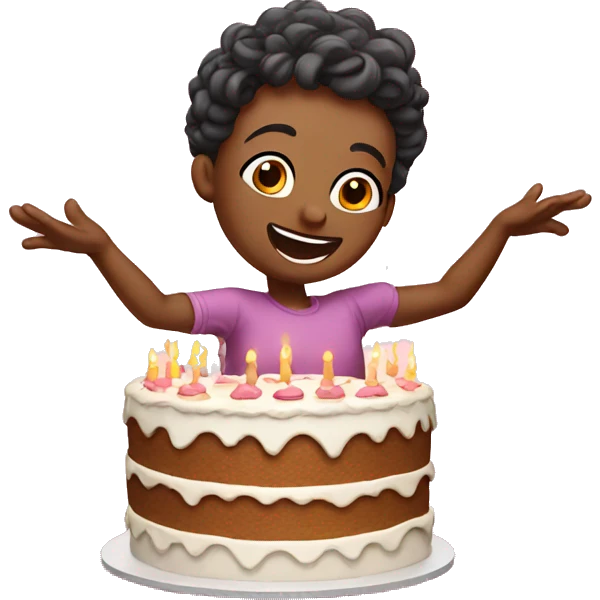 Dancing birthday cake emoji