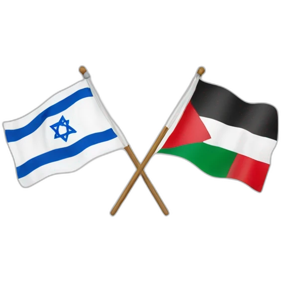 israel and palestine flags, together emoji