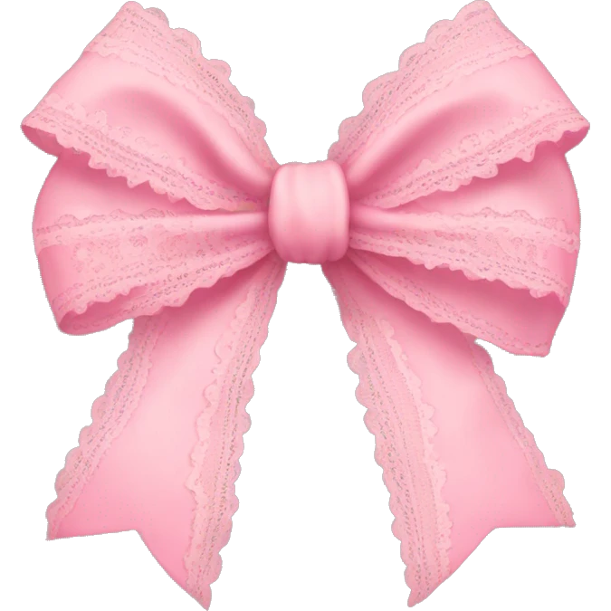 A baby pink cute lacy bow emoji