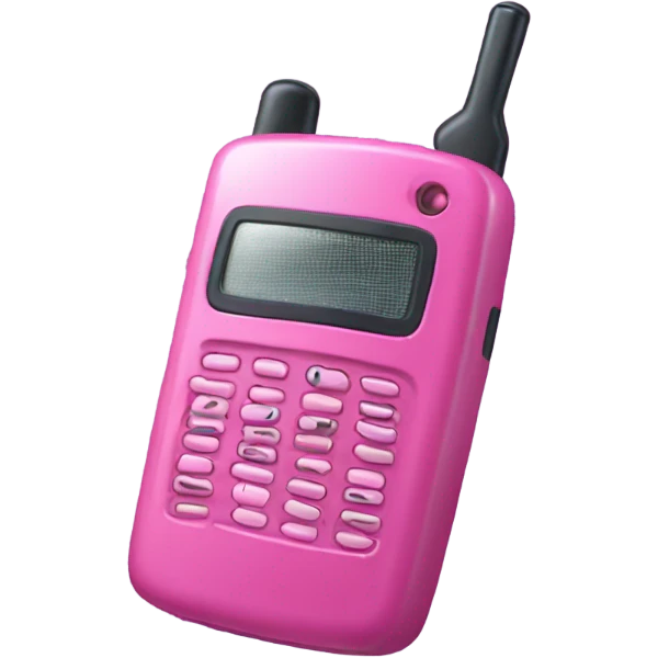 pink walkie talkie with pink keyboard and pink antenna emoji