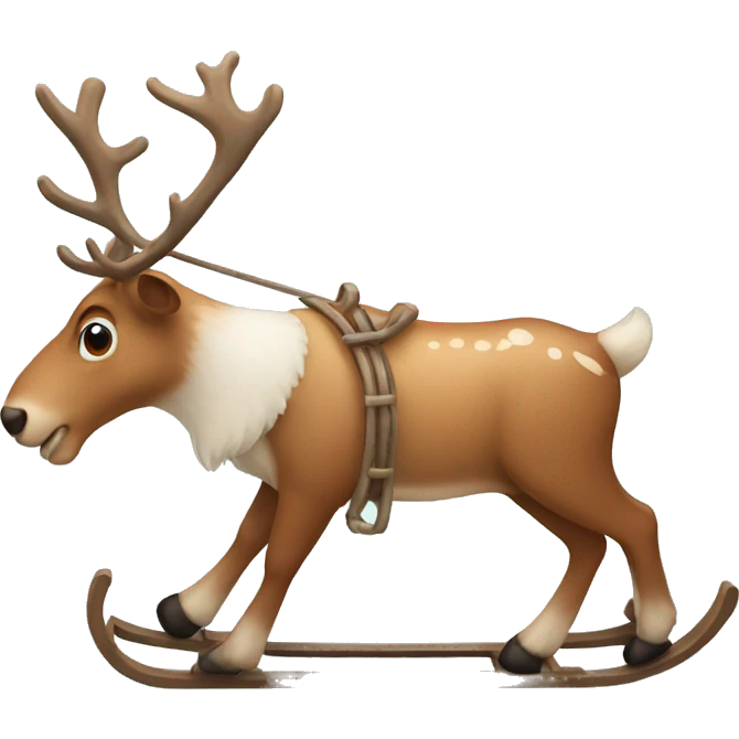 Reindeer with a sled emoji