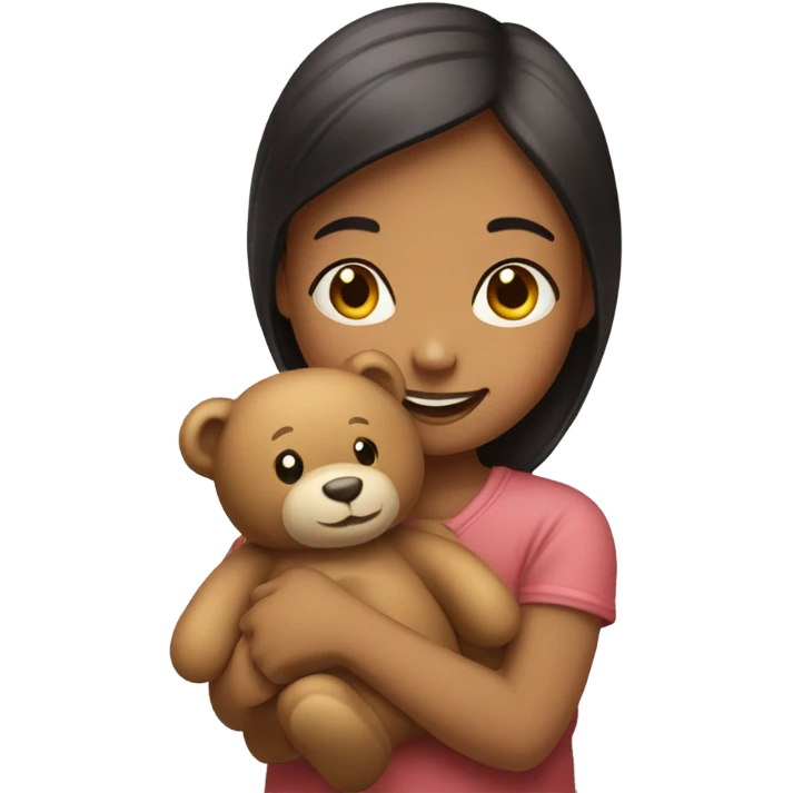 Girl with Bear toy  emoji