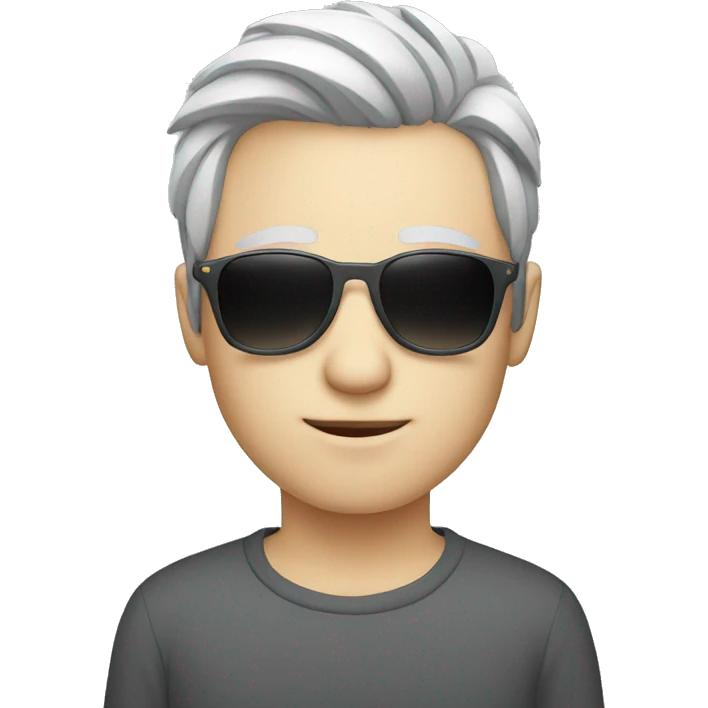 Young pale man with sunglasses and grey hair emoji