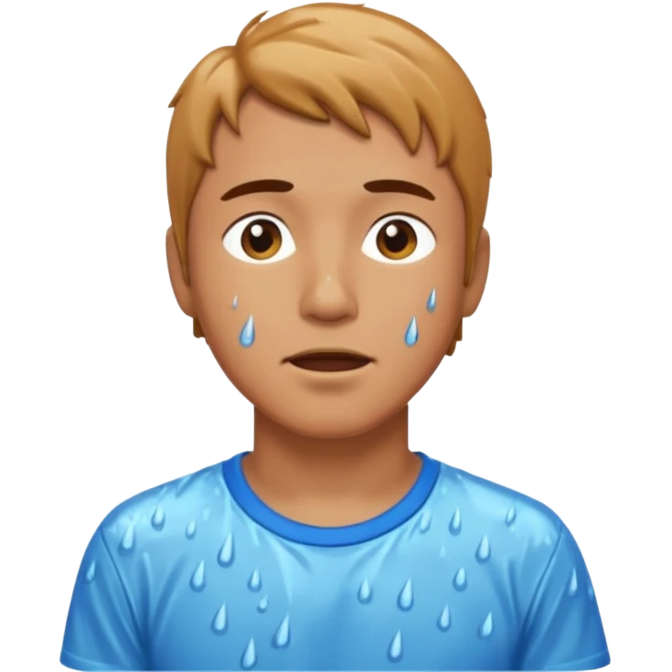 A man getting wet in the rain emoji