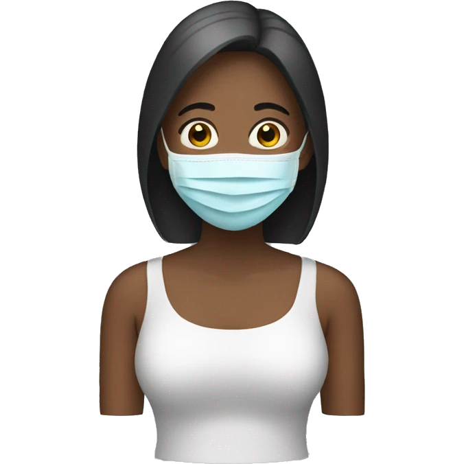 A woman with a face mask emoji