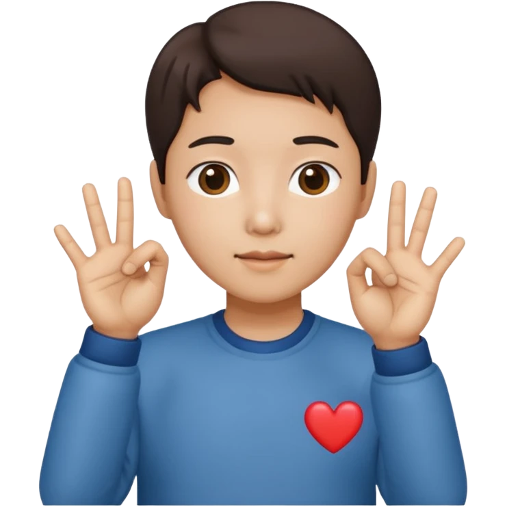 Carazon coreano uniendo dos manos con los dedos corazon y pulgar emoji