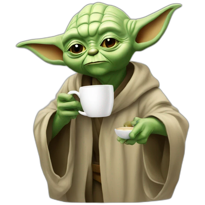 Master yoda drinkinh morning coffee emoji