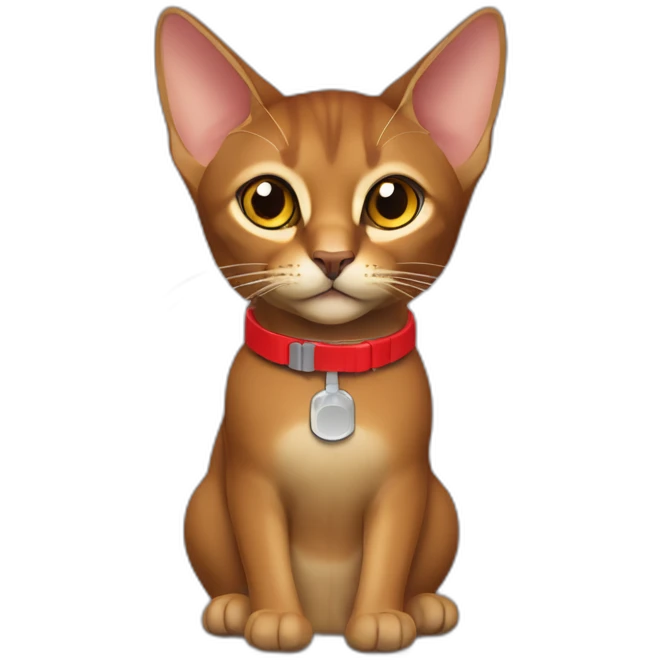 abyssinian-cat-with-red-collar-with-golden-rectangular-shaped-sensor-attached-iot-device emoji