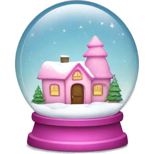 snowglobe with pink stars  emoji