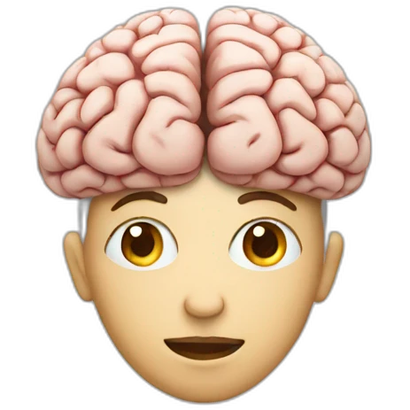 person with a brain emoji
