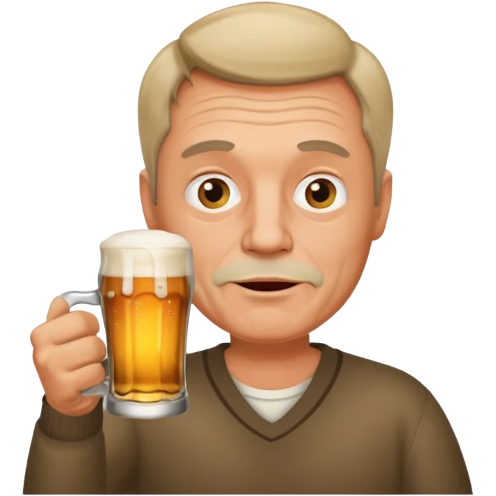 drunk middle man with a glass of beer emoji