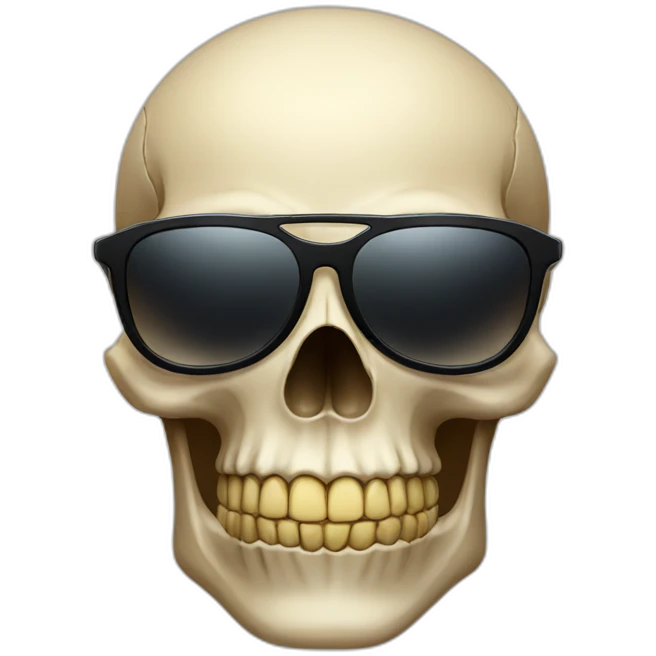 Skull head wearing sunglasses emoji