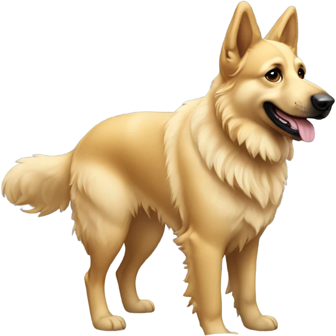 Golden Shepard dog in the snow emoji