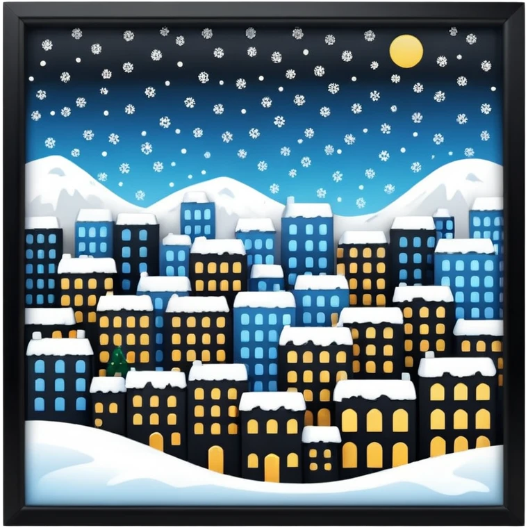 city with falling snow emoji