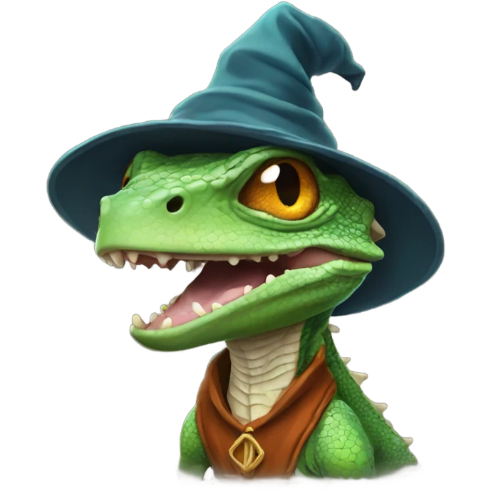 Lizard with wizard hat emoji