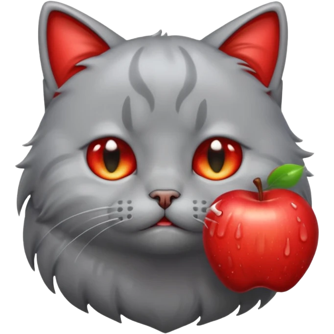 appel and a cat crying emoji