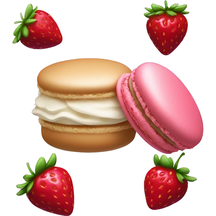 Stawberry and vanilla macaroon emoji