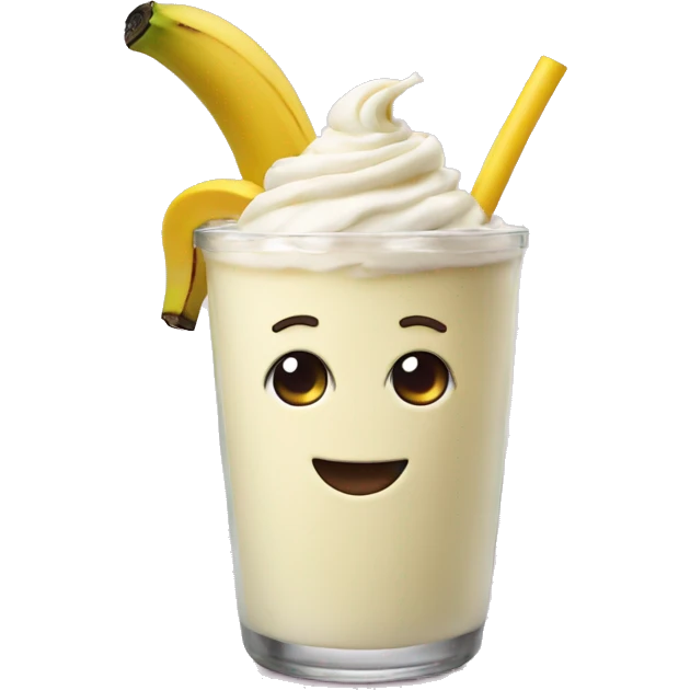 banana milkshake with face emoji