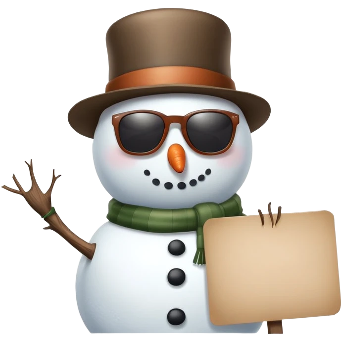 Snowman as a street hustler emoji