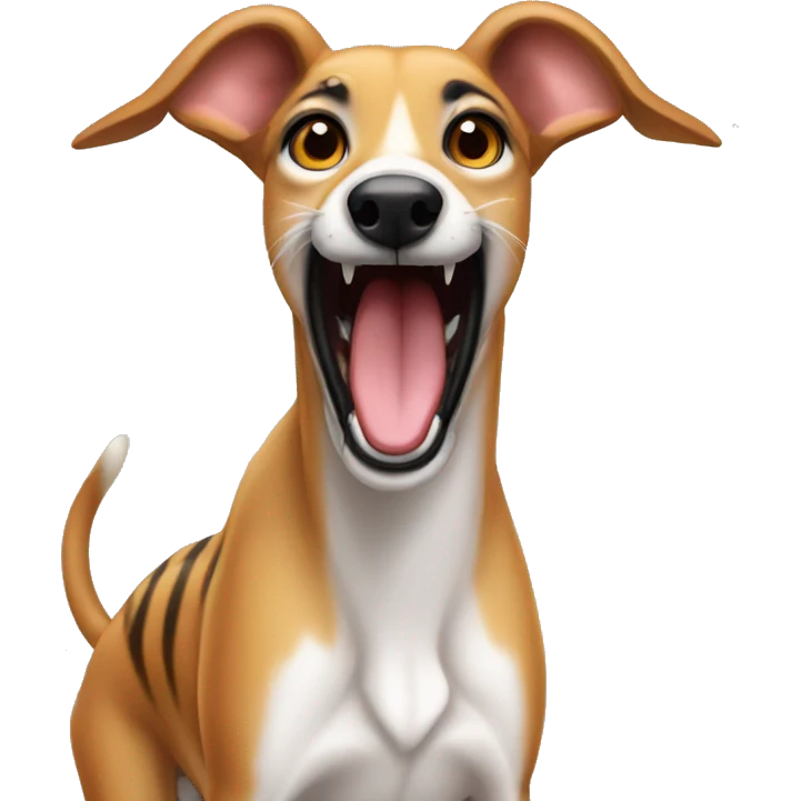 fawn tiger greyhound open mouth emoji