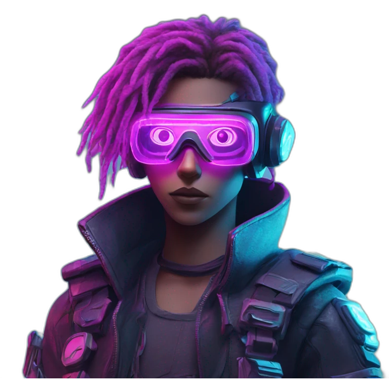 Password hero in a cyberpunk VR environment with neon lighting. emoji