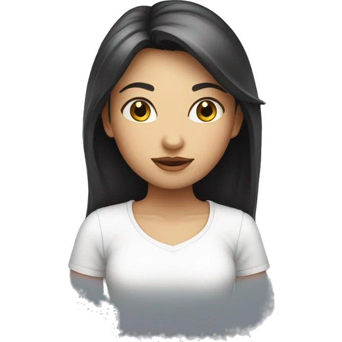 mysterious girl in white shirt emoji