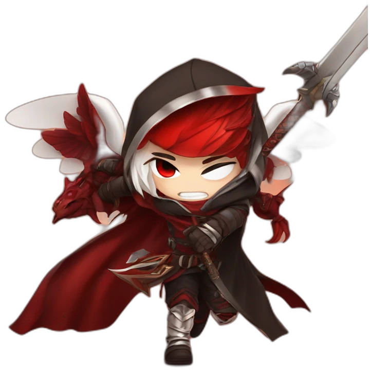 mysterious chibi with red wings emoji