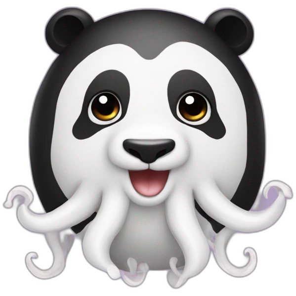 panda and squid in one face emoji