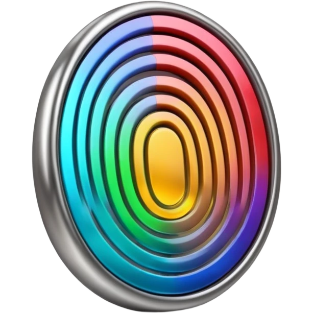 I want a logo that shows that you can create your own digital fingerprint, so that the logo is a fingerprint, but in a futuristic and professional way, and it looks very elegant, using colors that make it look like it belongs to the wealthy.I want it to be 3D. emoji