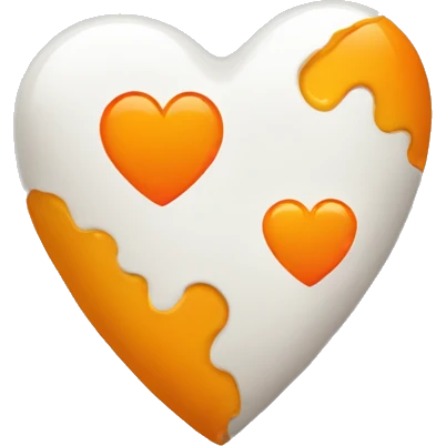Half orange half white heart emoji