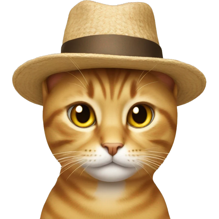 A cat wearing a hat emoji