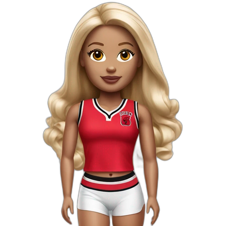 blond barbie in red chicago bulls outfit emoji