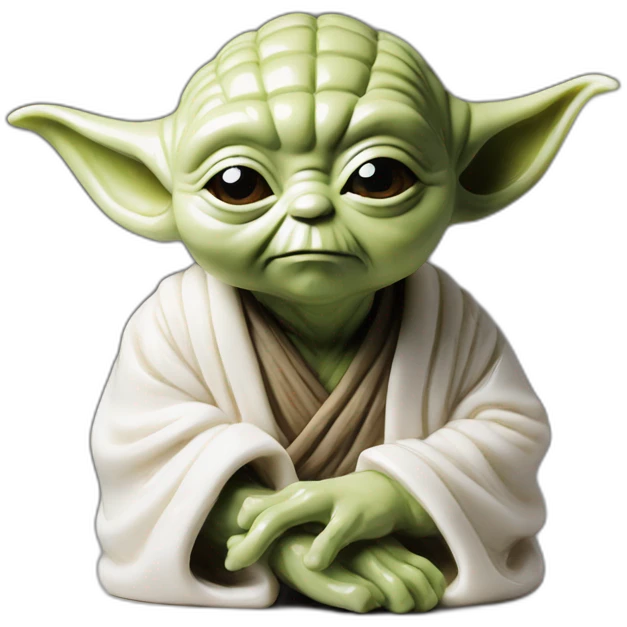 Yoda head porcelain chinese ink emoji