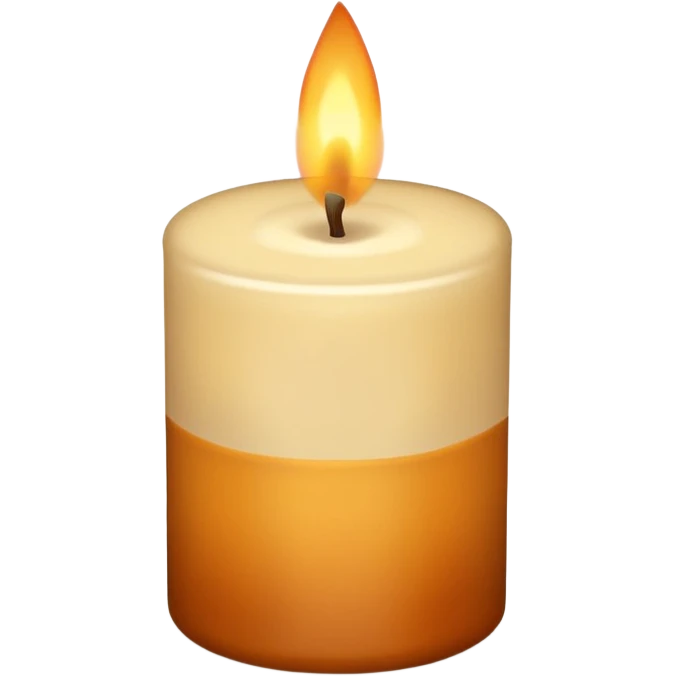 cozy autumn candle, beige colours emoji