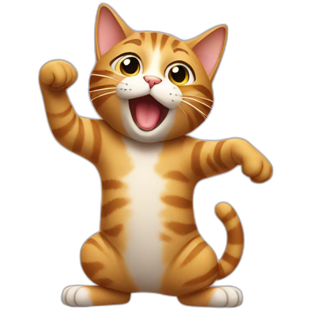 cat doing the dab emoji