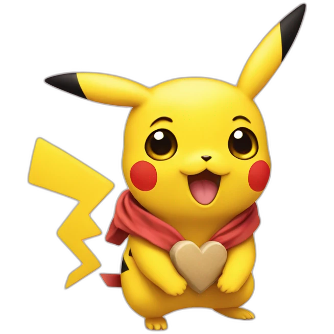 Pikachu avec un coeur emoji
