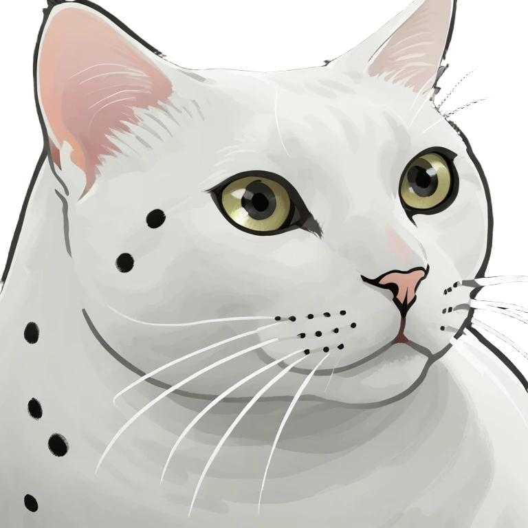Gato blanco con manchas negras  emoji