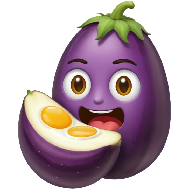 Somone eating a egg plant emoji