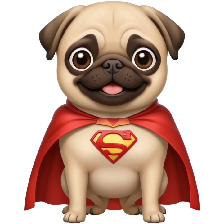 Pug superhero emoji