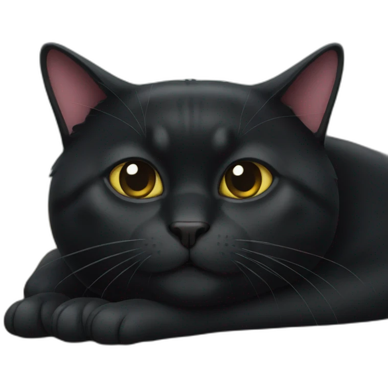 fat black cat emoji