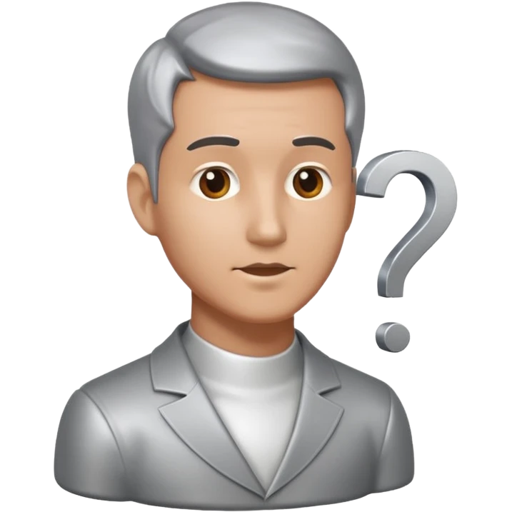 bust of a man with a question mark emoji