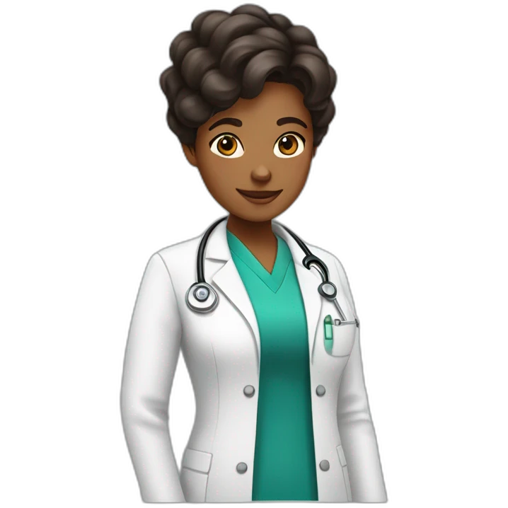 Infirmière 👩🏻‍⚕️ cheveux brun emoji