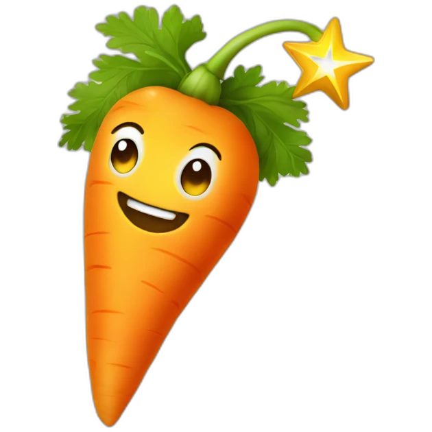 gold bright carrot with a star emoji