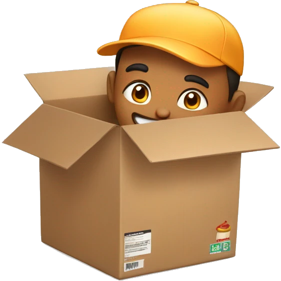 A food delivery man in a food delivery box

 emoji