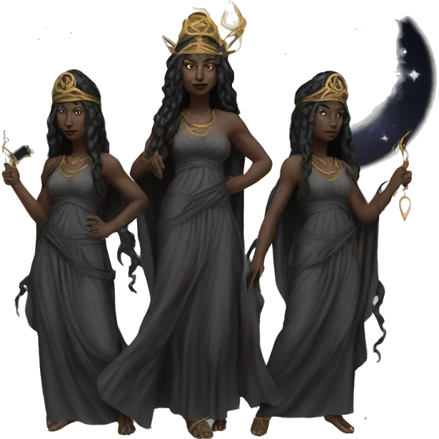 Hekate goddess of the night and magic- triple goddess black emoji