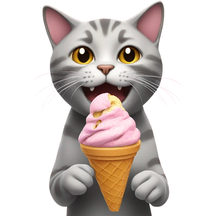 cat eating ice cream emoji